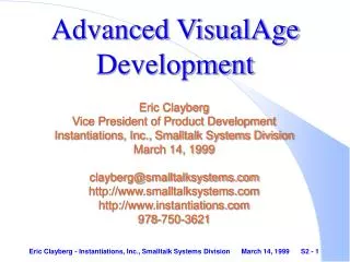Advanced VisualAge Development