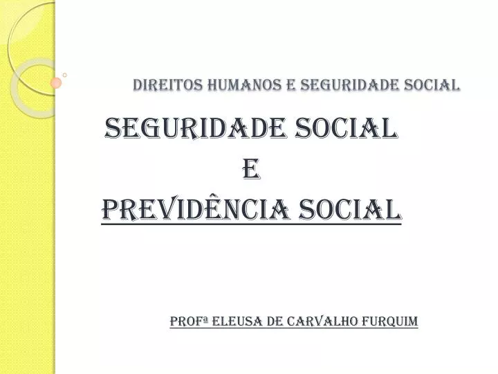 direitos humanos e seguridade social