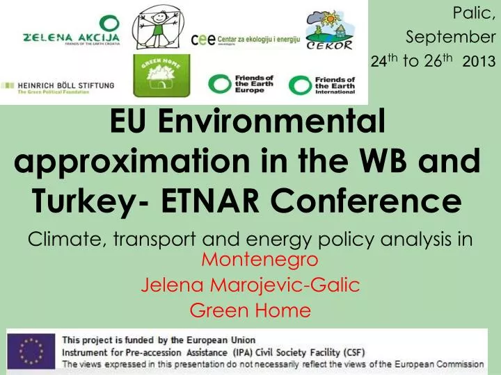 eu environmental approximation in the wb and turkey etnar conference