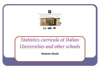 Statistics curricula at Italian Universities and other schools