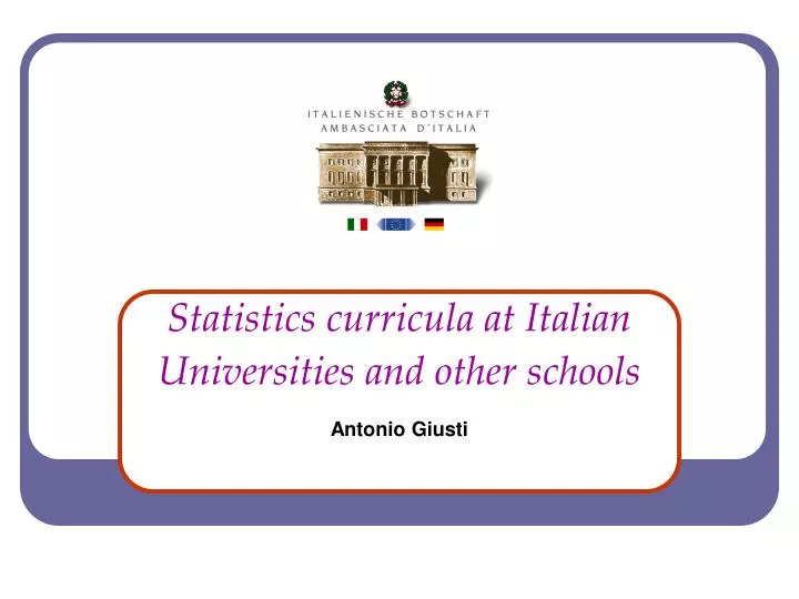 statistics curricula at italian universities and other schools