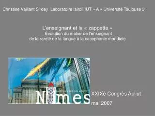 christine vaillant sirdey laboratoire lairdil iut a universit toulouse 3