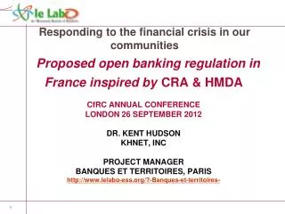 Responding to the financial crisis in our communities