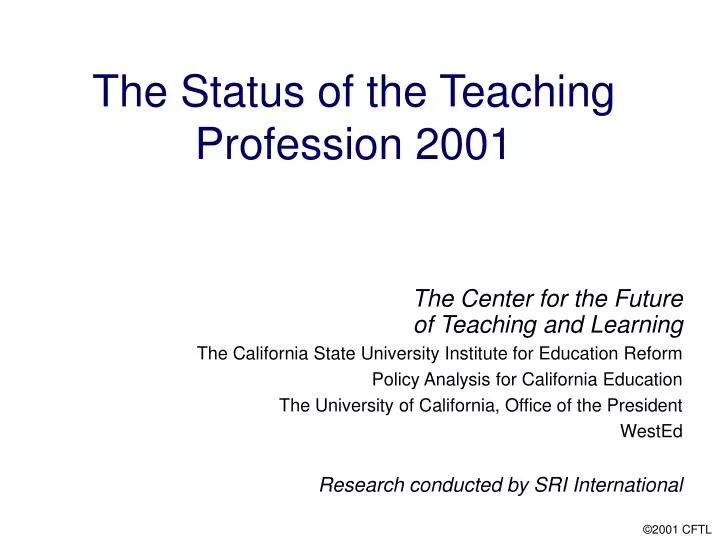 the status of the teaching profession 2001