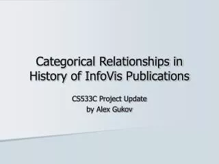 Categorical Relationships in History of InfoVis Publications