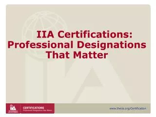 IIA Certifications: Professional Designations That Matter