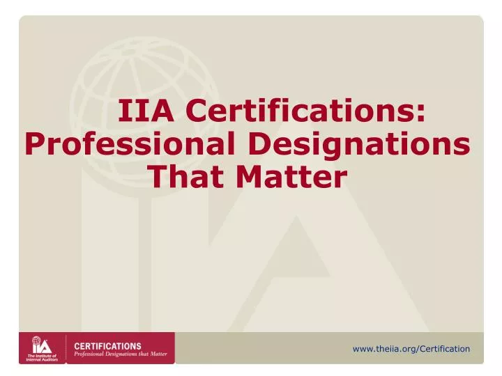 iia certifications professional designations that matter