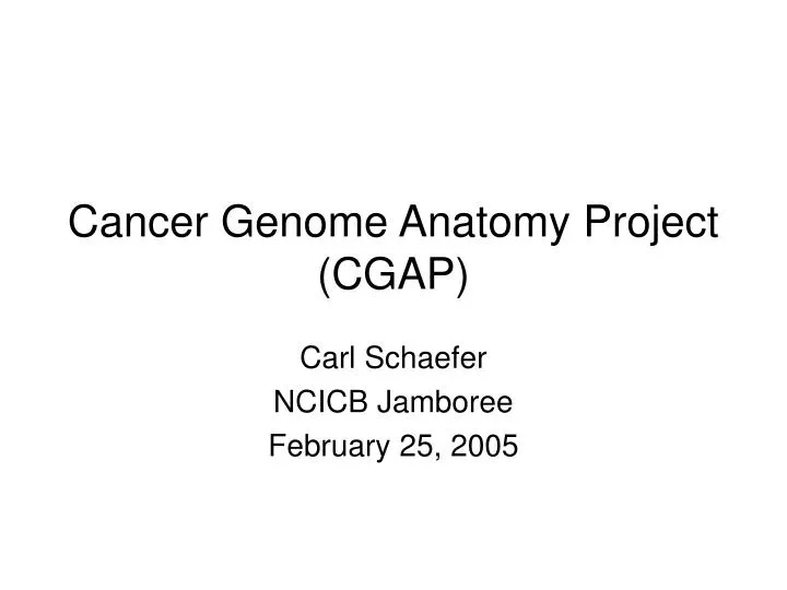 cancer genome anatomy project cgap
