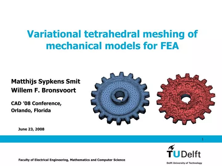 variational tetrahedral meshing of mechanical models for fea