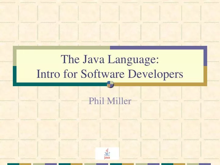 the java language intro for software developers