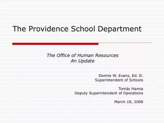 The Providence School Department