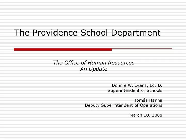 the providence school department