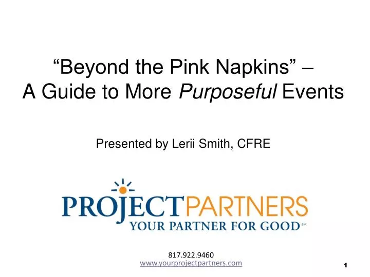 beyond the pink napkins a guide to more purposeful events