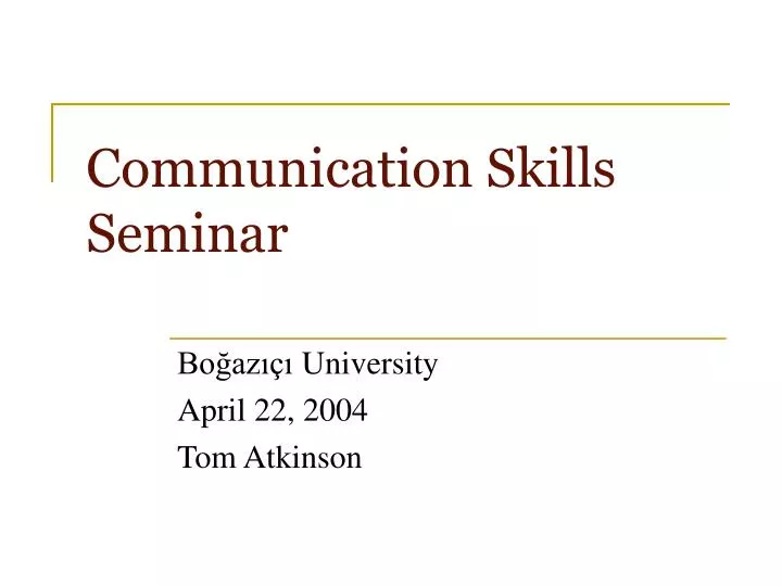 communication skills seminar