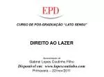 CURSO DE PÓS-GRADUAÇÃO “LATO SENSU” - slide 1