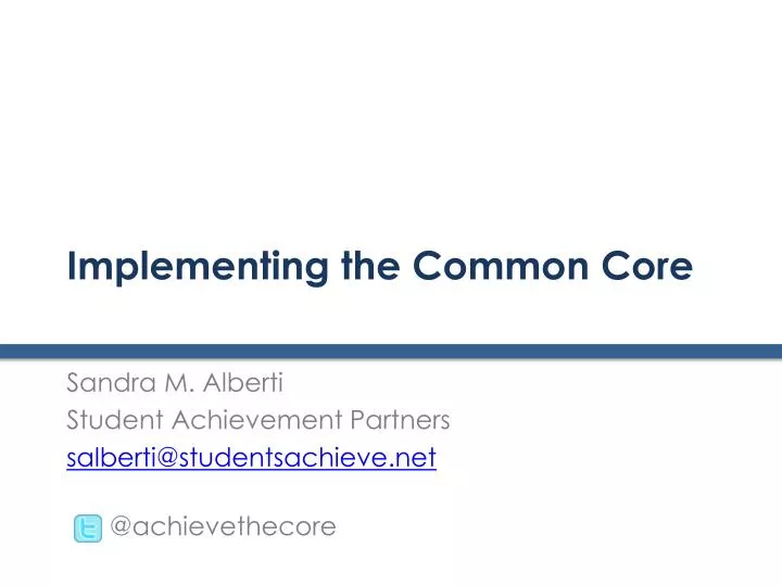 implementing the common core