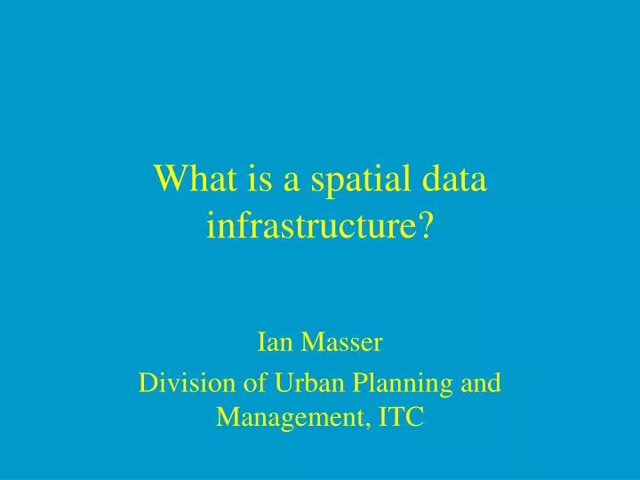 what is a spatial data infrastructure