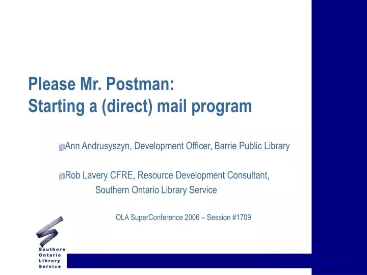 please mr postman starting a direct mail program