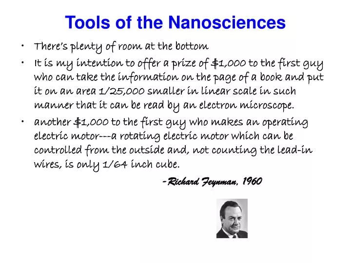 tools of the nanosciences