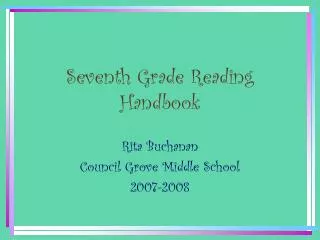 Seventh Grade Reading Handbook