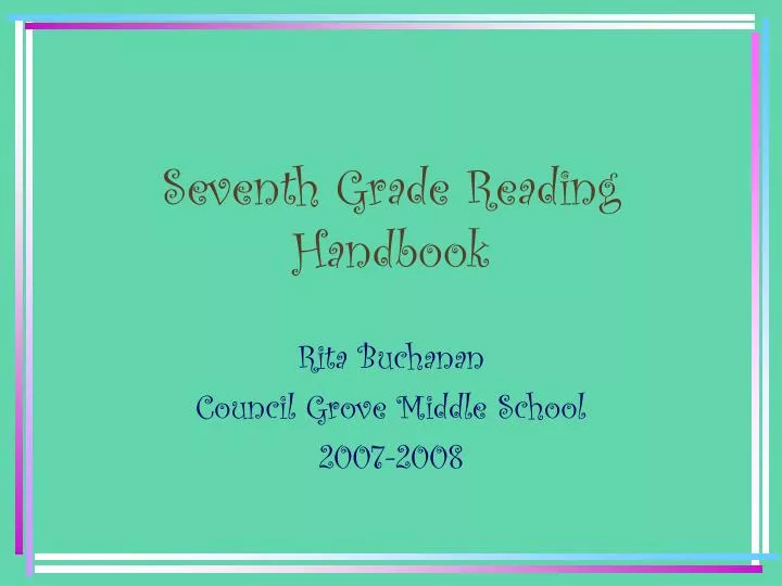 seventh grade reading handbook