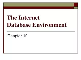 The Internet Database Environment
