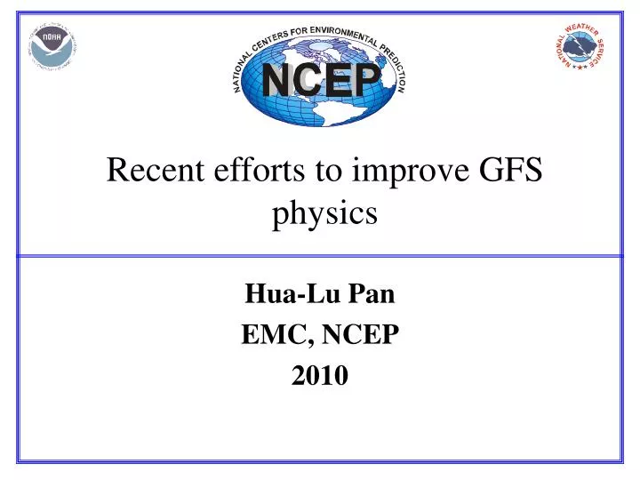 recent efforts to improve gfs physics