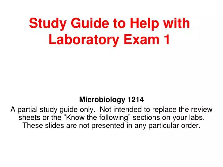 study guide to help with laboratory exam 1