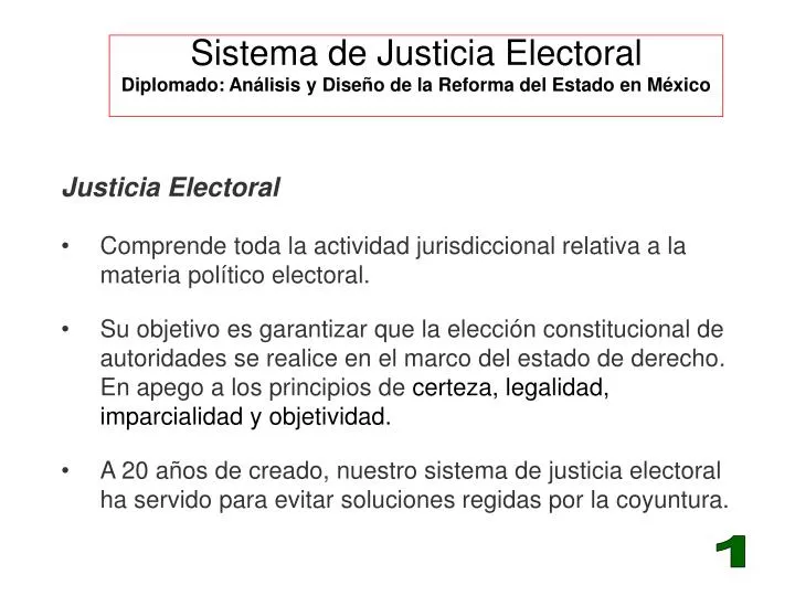 sistema de justicia electoral diplomado an lisis y dise o de la reforma del estado en m xico