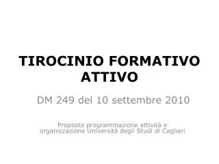 tirocinio formativo attivo