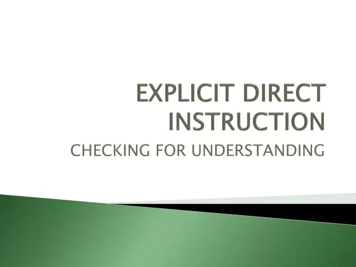 explicit direct instruction