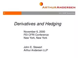 Derivatives and Hedging