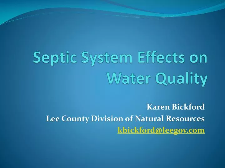 septic system effects on water quality