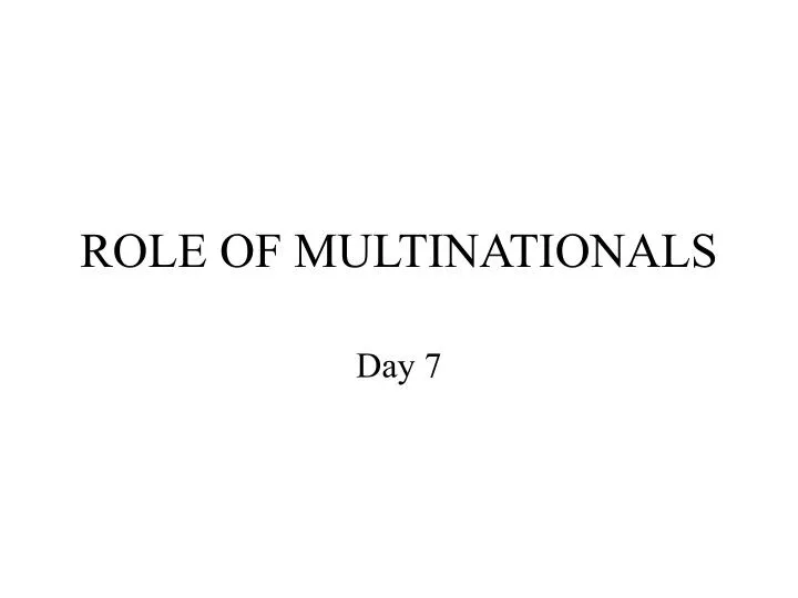 role of multinationals