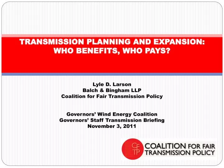 transmission planning and expansion who benefits who pays