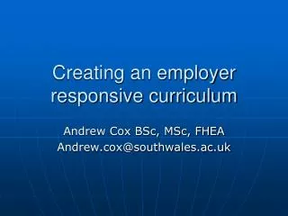 Creating an employer responsive curriculum