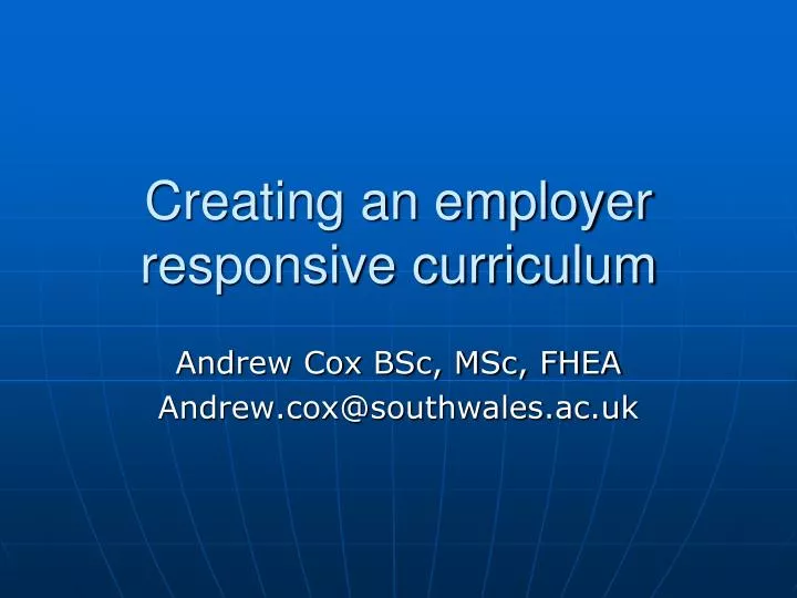 creating an employer responsive curriculum