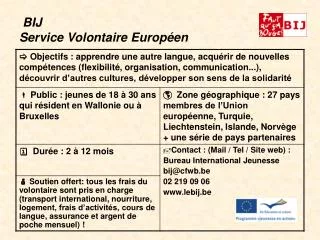 bij service volontaire europ en