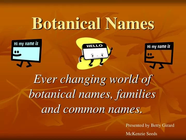 botanical names