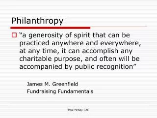 Philanthropy