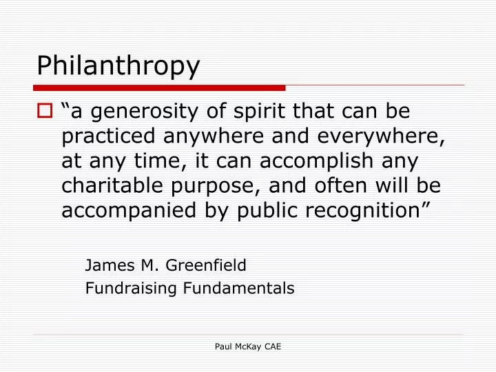 philanthropy