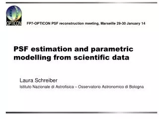 PSF estimation and parametric modelling from scientific data