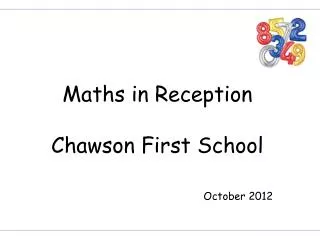 Maths in Reception Chawson First School