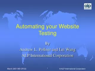 Automating your Website Testing