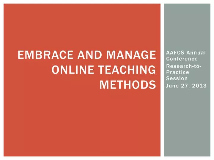 embrace and manage online teaching methods
