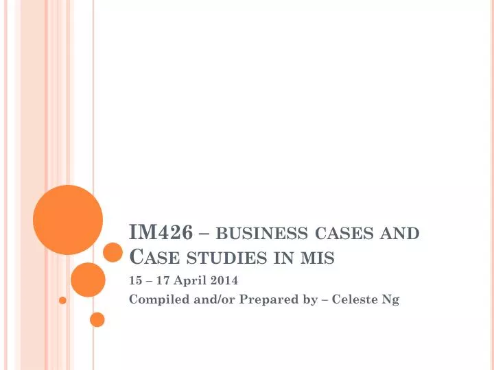 im426 business cases and case studies in mis