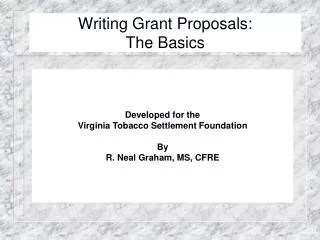 Writing Grant Proposals: The Basics