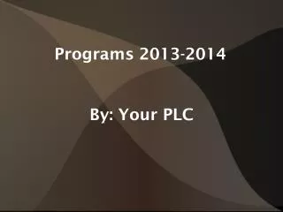 Programs 2013-2014