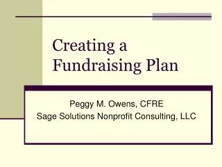 Creating a Fundraising Plan