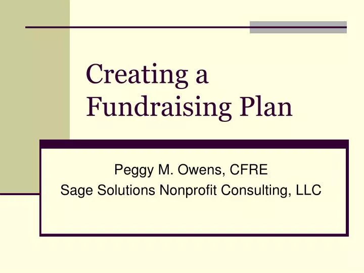 creating a fundraising plan
